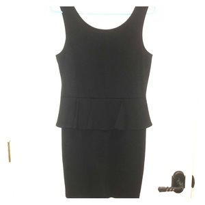 Black fitted peplum dress